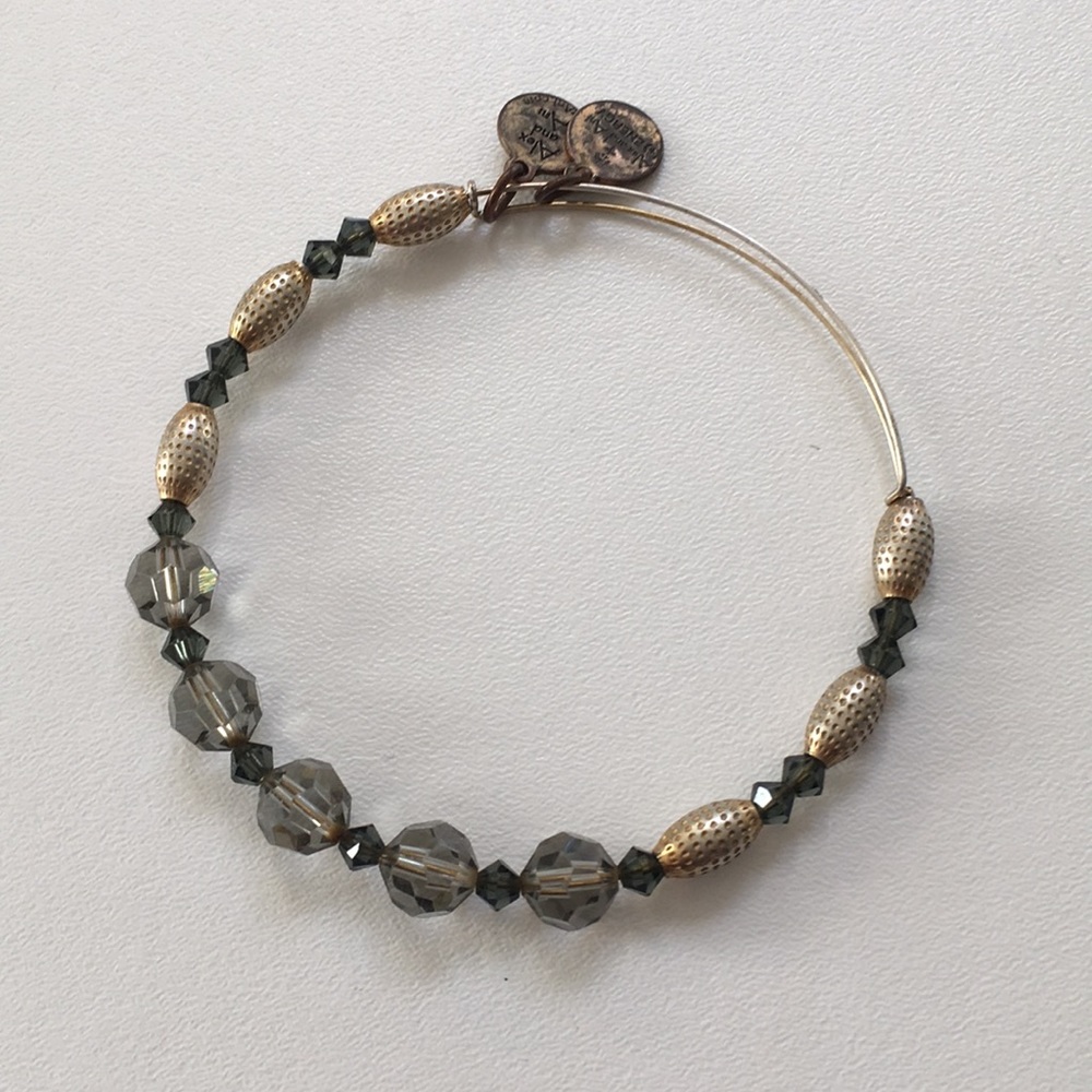 Alex and Ani Swarovski Grey Beaded Bangle